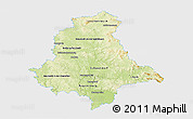 Physical 3D Map of Oberpfalz, single color outside