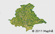 Satellite 3D Map of Oberpfalz, single color outside