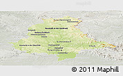 Physical Panoramic Map of Oberpfalz, lighten, semi-desaturated