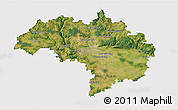 Satellite 3D Map of Regensburg, cropped outside