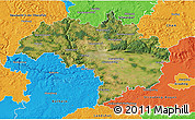 Satellite 3D Map of Regensburg, political outside