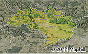 Satellite 3D Map of Regensburg, semi-desaturated