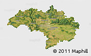 Satellite 3D Map of Regensburg, single color outside