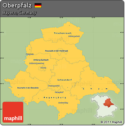 Savanna Style Simple Map of Oberpfalz, single color outside