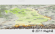 Physical Panoramic Map of Bayern, semi-desaturated