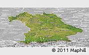 Satellite Panoramic Map of Bayern, lighten, desaturated