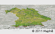 Satellite Panoramic Map of Bayern, lighten, semi-desaturated