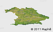 Satellite Panoramic Map of Bayern, single color outside