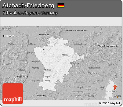 Gray 3D Map of Aichach-Friedberg