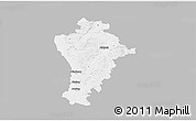 Gray 3D Map of Aichach-Friedberg, single color outside
