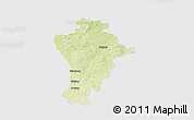 Physical 3D Map of Aichach-Friedberg, cropped outside