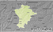 Physical 3D Map of Aichach-Friedberg, darken, desaturated