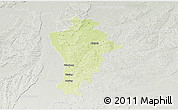 Physical 3D Map of Aichach-Friedberg, lighten, semi-desaturated