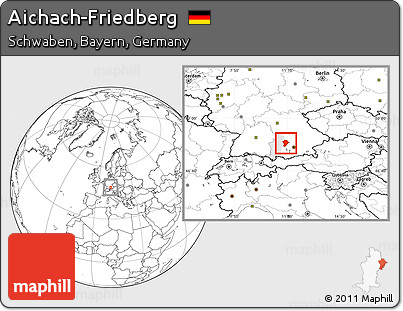 Blank Location Map of Aichach-Friedberg, highlighted parent region
