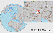 Gray Location Map of Aichach-Friedberg, highlighted parent region