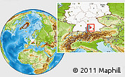 Physical Location Map of Aichach-Friedberg, highlighted country, highlighted parent region