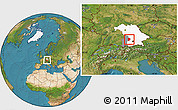 Satellite Location Map of Aichach-Friedberg, highlighted parent region, highlighted grandparent region
