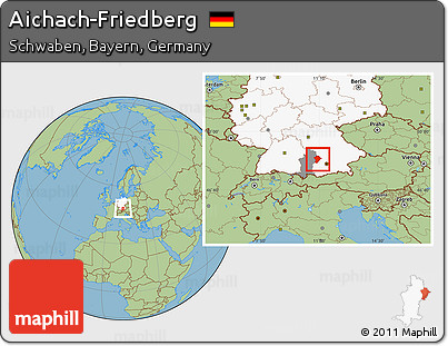 Savanna Style Location Map of Aichach-Friedberg, highlighted country, highlighted parent region