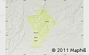 Physical Map of Aichach-Friedberg, lighten, semi-desaturated
