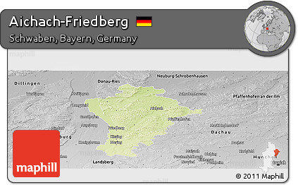 Physical Panoramic Map of Aichach-Friedberg, desaturated