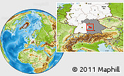 Physical Location Map of Donau-Ries, highlighted country, highlighted grandparent region