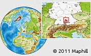 Physical Location Map of Donau-Ries, highlighted country, highlighted parent region