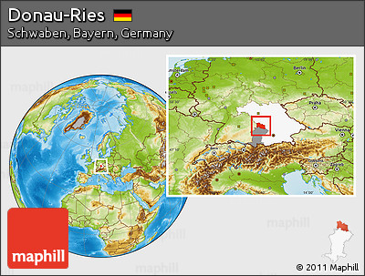 Physical Location Map of Donau-Ries, highlighted parent region, highlighted grandparent region