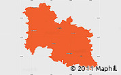 Political Simple Map of Donau-Ries, single color outside