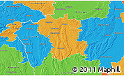 Political 3D Map of Günzburg