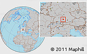 Gray Location Map of Günzburg