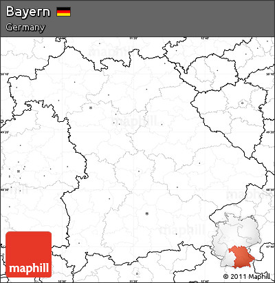 Blank Simple Map of Bayern, no labels
