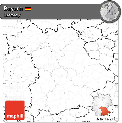 Blank Simple Map of Bayern, no labels