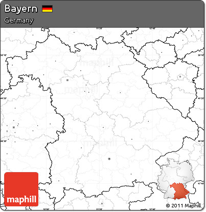 Blank Simple Map of Bayern, no labels