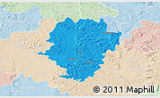 Political 3D Map of Haßberge, lighten