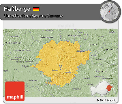 Savanna Style 3D Map of Haßberge