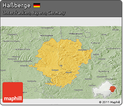 Savanna Style 3D Map of Haßberge