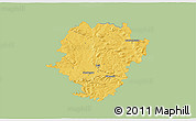 Savanna Style 3D Map of Haßberge, single color outside