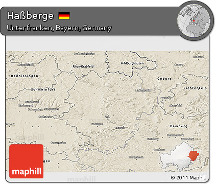 Shaded Relief 3D Map of Haßberge