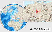 Shaded Relief Location Map of Haßberge