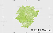 Physical Map of Haßberge, single color outside