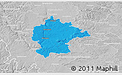 Political 3D Map of Kitzingen, lighten, desaturated
