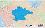 Political 3D Map of Kitzingen, lighten