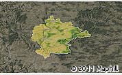 Satellite 3D Map of Kitzingen, darken, semi-desaturated