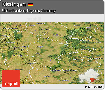 Satellite 3D Map of Kitzingen
