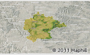 Satellite 3D Map of Kitzingen, lighten, semi-desaturated
