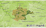 Satellite 3D Map of Kitzingen, physical outside