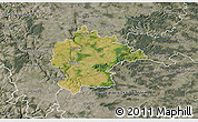 Satellite 3D Map of Kitzingen, semi-desaturated
