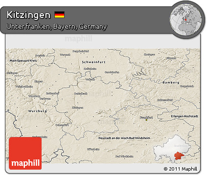 Shaded Relief 3D Map of Kitzingen
