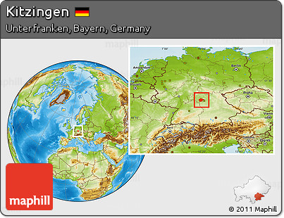 Physical Location Map of Kitzingen