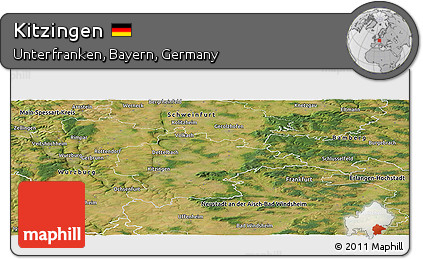 Satellite Panoramic Map of Kitzingen